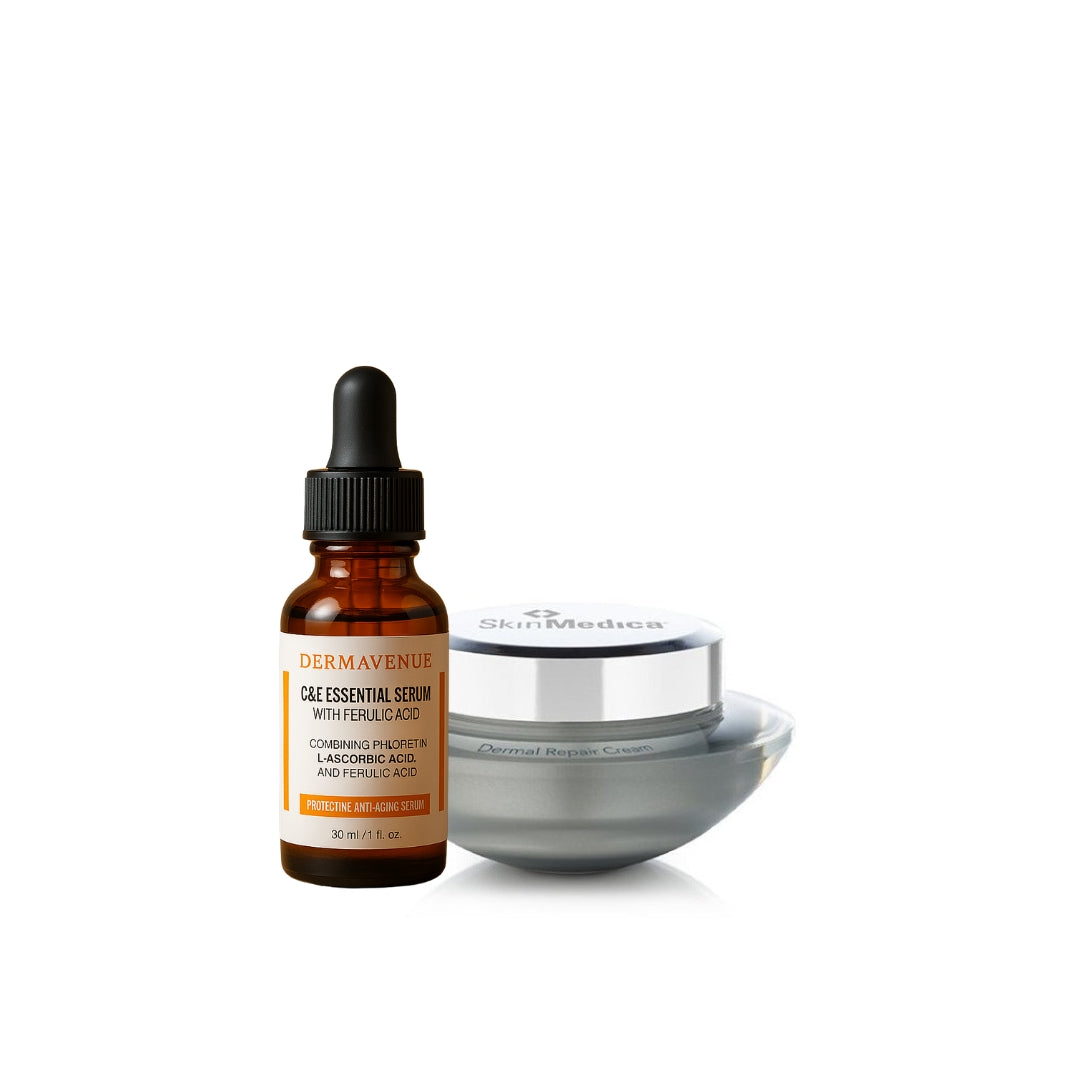 SkinMedica Dermal Repair Cream Plus Dermavenue C &amp; E Essential Serum with Ferulic Acid*